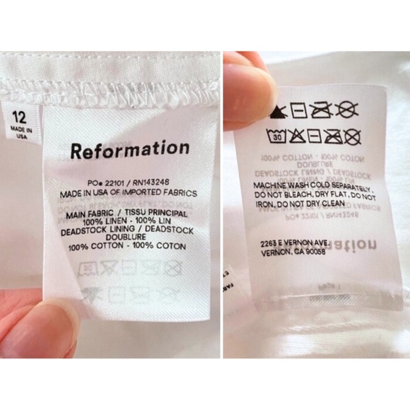 NEW Reformation Dolci Linen Dress White 12 - Picture 11 of 17